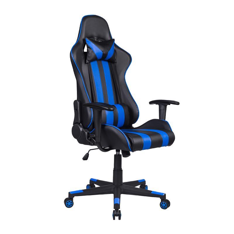 Καρέκλα Gaming SAR-12 Fylliana Μαύρο - Μπλέ Τεχνόδερμα 64x53x135 εκ.