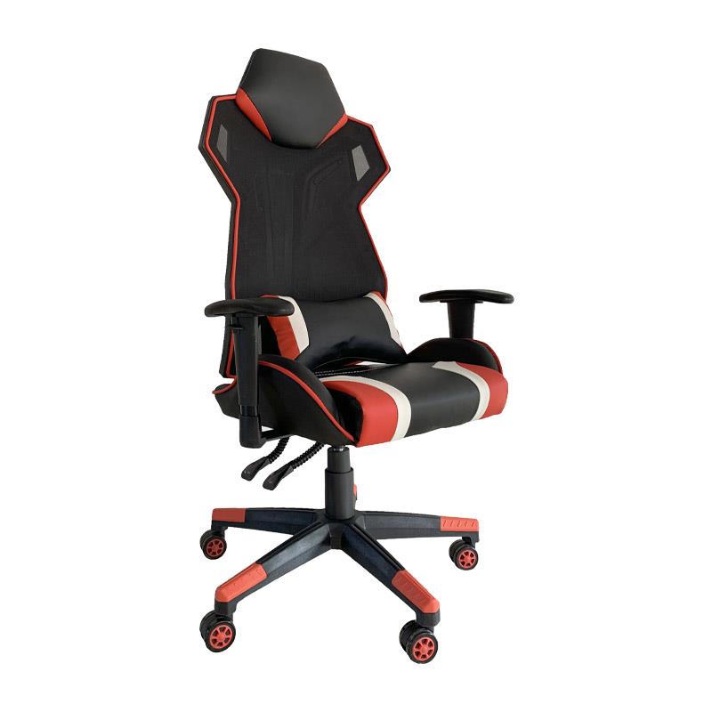 Καρέκλα Gaming D-01 Fylliana Μαύρο - Κόκκινο Τεχνόδερμα 53x47x127 εκ.