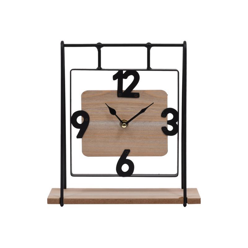 Επιτραπέζιο Ρολοϊ Swing Fylliana σε Nature Ξύλο και Μέταλλο 23.5x8x25.5εκ. Επιτραπέζιο Ρολοϊ Swing Fylliana σε Nature Ξύλο και Μέταλλο 23.5x8x25.5εκ.