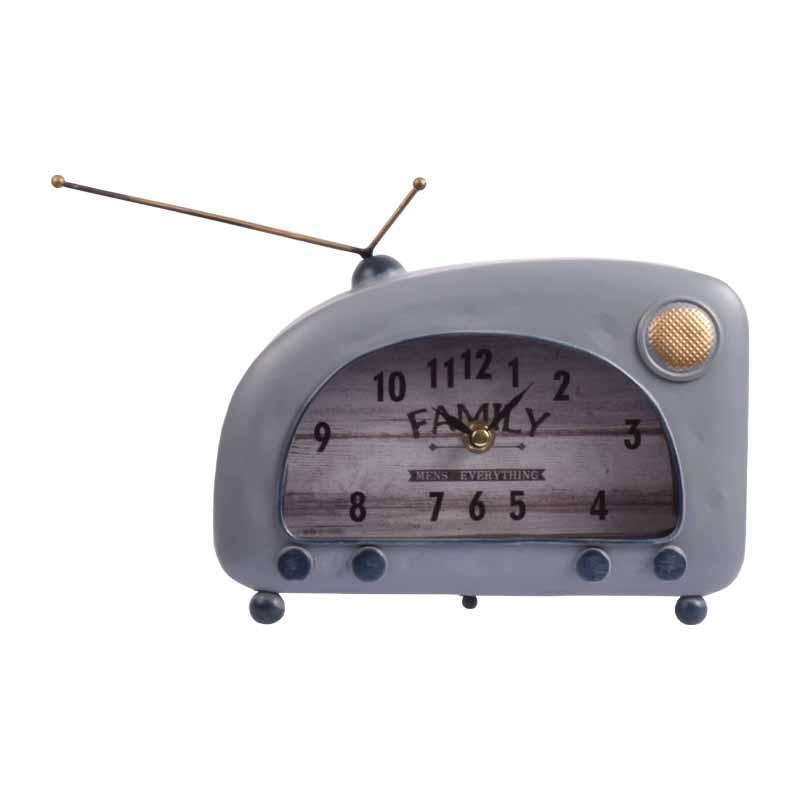 Επιτραπέζιο Ρολοϊ Vintage Radio Fylliana σε Μεταλλικό Σιέλ χρώμα 22x8x16εκ. Επιτραπέζιο Ρολοϊ Vintage Radio Fylliana σε Μεταλλικό Σιέλ χρώμα 22x8x16εκ.