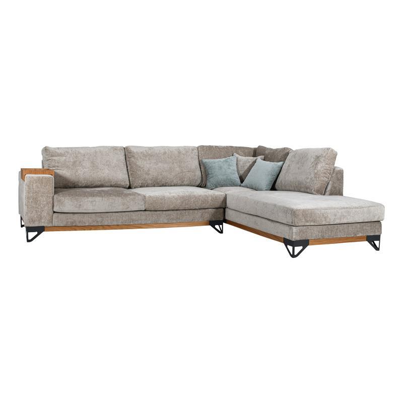Γωνιακός Καναπές Angelo Fylliana Δεξιά Γωνία Μπέζ 300x230x95 εκ.