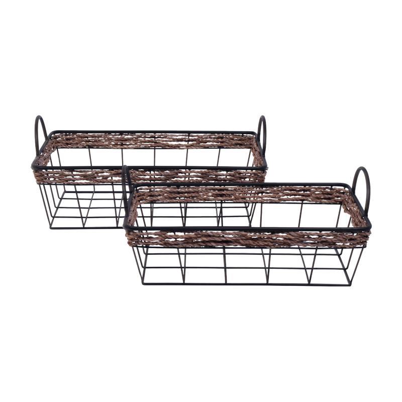 Σετ 2 τεμ Μεταλλικά Καλάθια FL084 Fylliana Μαύρο 42x28x18,5 εκ. Σετ 2 τεμ Μεταλλικά Καλάθια FL084 Fylliana Μαύρο 42x28x18,5 εκ.
