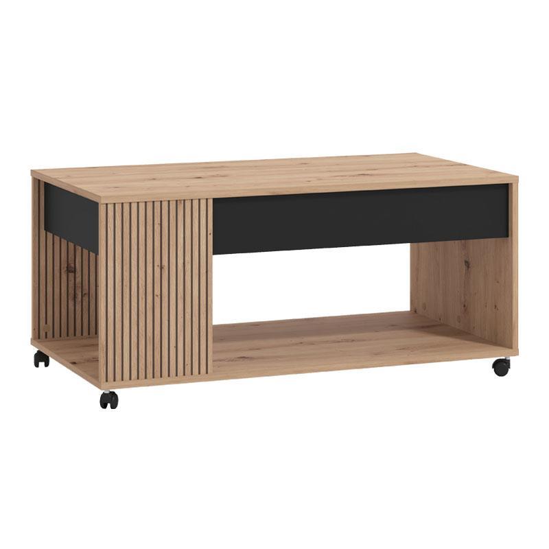 Τραπεζάκι Σαλονιού Mayenne Artisan Oak - Μαύρο Μάτ 101x55x45 εκ. Τραπεζάκι Σαλονιού Mayenne Artisan Oak - Μαύρο Μάτ 101x55x45 εκ.