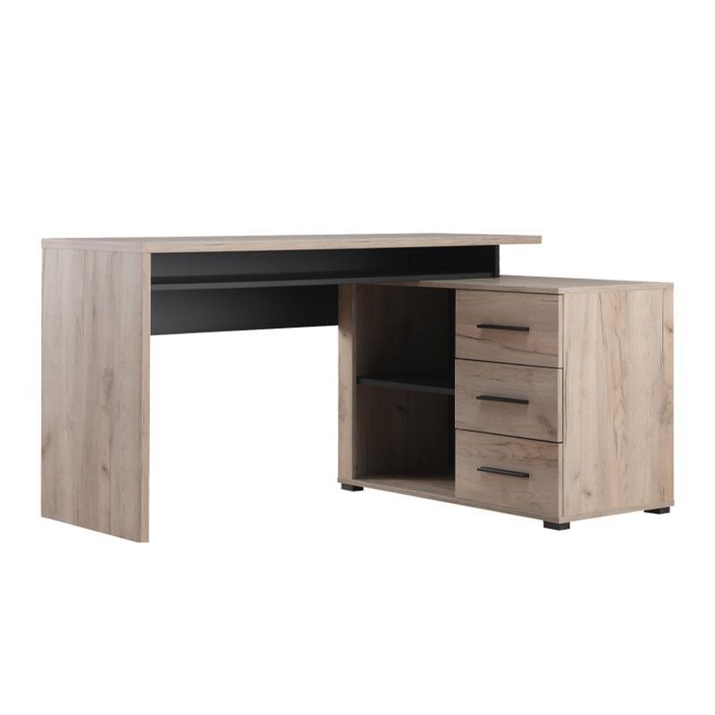 Γραφείο ARHIMED Γκρί Δρύς - Mαύρο 138x102x75 εκ.