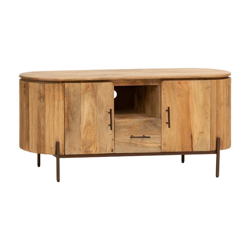 Έπιπλο Τηλεόρασης Bhopal Fylliana Χρυσό Καφέ 135x40x60 εκ. Έπιπλο Τηλεόρασης Bhopal Fylliana Χρυσό Καφέ 135x40x60 εκ.