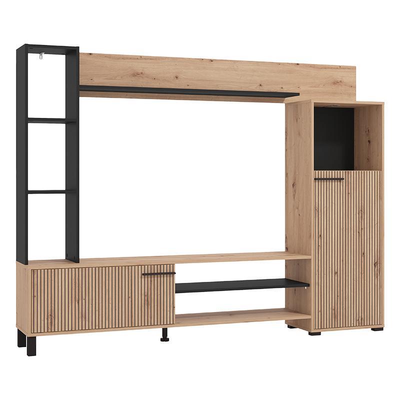 Κέντρο Ψυχαγωγίας - Σύνθεση Retimno Artisan Oak - Artisan Oak με Μαύρες Γραμμές - Μαύρο 208x33x158 εκ. Κέντρο Ψυχαγωγίας - Σύνθεση Retimno Artisan Oak - Artisan Oak με Μαύρες Γραμμές - Μαύρο 208x33x158 εκ.