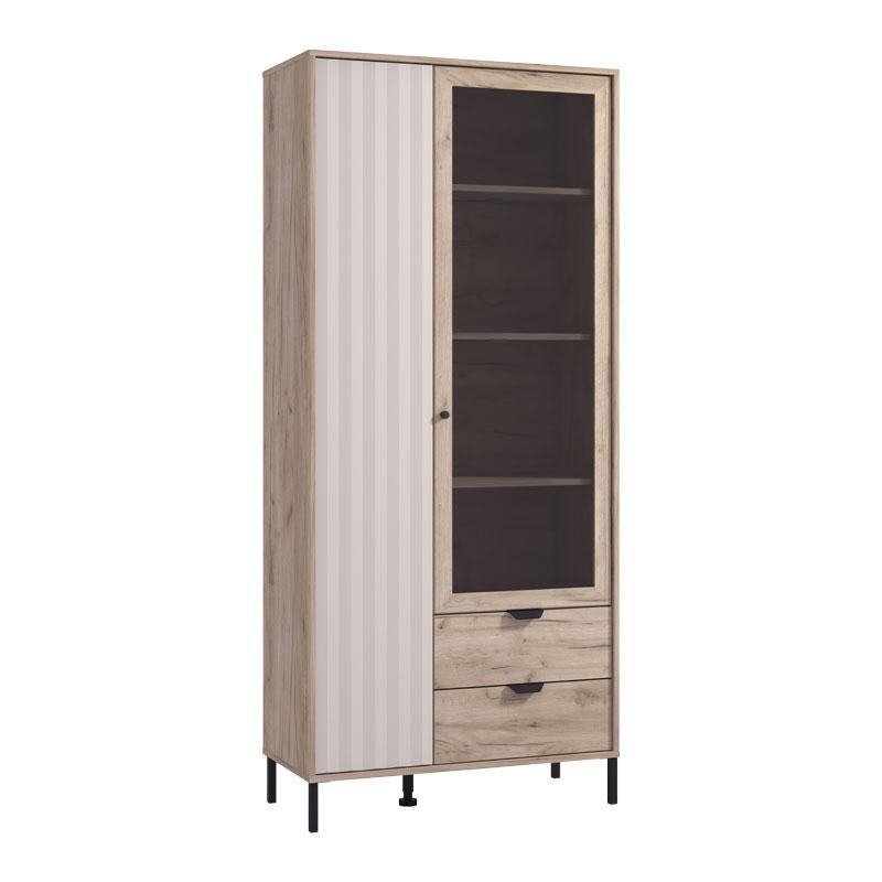 Βιτρίνα Vandea 195 2K2F VS1 Cashmere - Γκρί Δρύς 87x40x195 εκ. Βιτρίνα Vandea 195 2K2F VS1 Cashmere - Γκρί Δρύς 87x40x195 εκ.