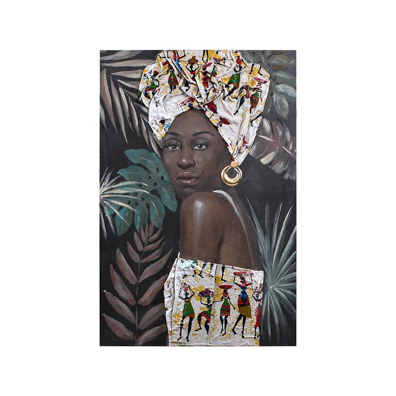 Κάδρο African Lady FL701 Fylliana σε Μαύρο -Μπέζ και Καφέ χρώμα 60x3x90εκ. Κάδρο African Lady FL701 Fylliana σε Μαύρο -Μπέζ και Καφέ χρώμα 60x3x90εκ.