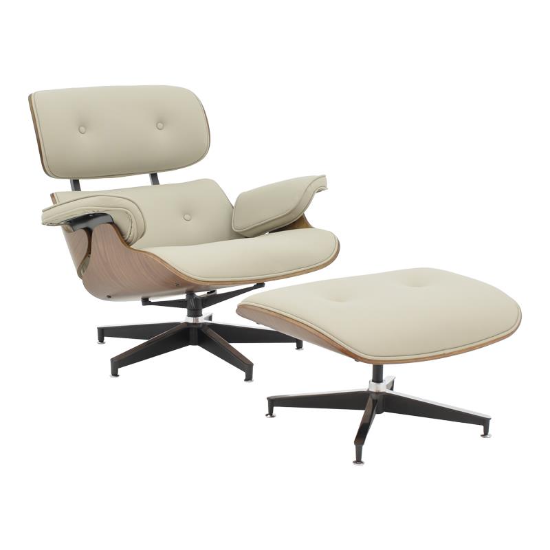 Πολυθρόνα-υποπόδιο relax Jenna μπεζ pu- plywood καρυδί-βάση χρωμίου 82x92x82εκ Πολυθρόνα-υποπόδιο relax Jenna μπεζ pu- plywood καρυδί-βάση χρωμίου 82x92x82εκ