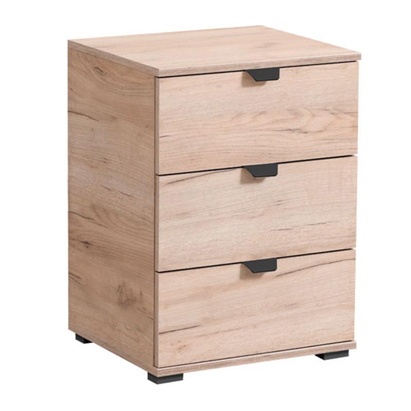 Κομοδίνο Duero 3F Γκρί Δρύς 45x40x63 εκ.