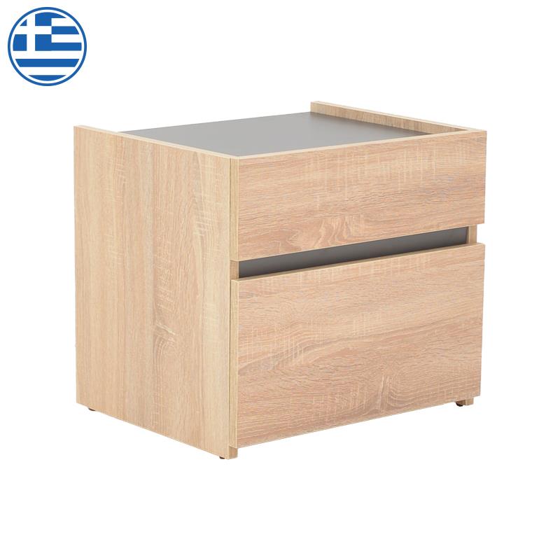 Κομοδίνο Comcie σε φυσικό με γκρι απόχρωση 50x42x45.5εκ Κομοδίνο Comcie σε φυσικό με γκρι απόχρωση 50x42x45.5εκ