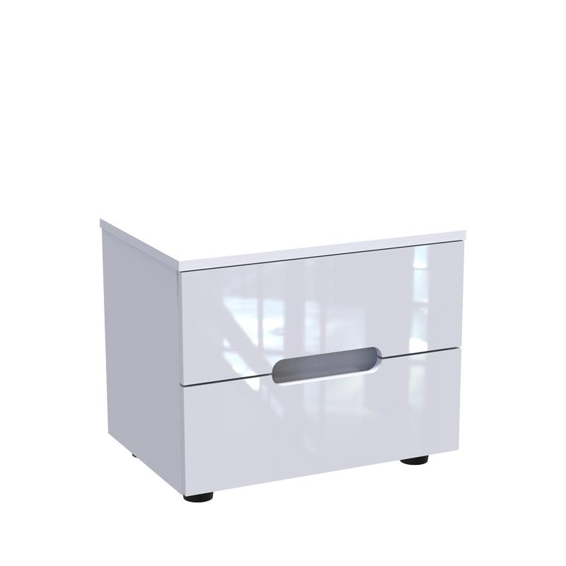 Κομοδίνο Afina mdf-μελαμίνη σε λευκή glossy απόχρωση 50x35x41εκ