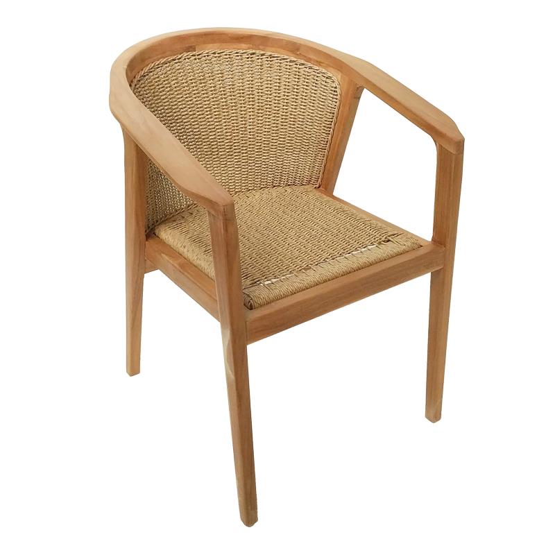 Πολυθρόνα Granny teak wood και συνθετικό σχοινί σε φυσική απόχρωση 60x60x82εκ Πολυθρόνα Granny teak wood και συνθετικό σχοινί σε φυσική απόχρωση 60x60x82εκ