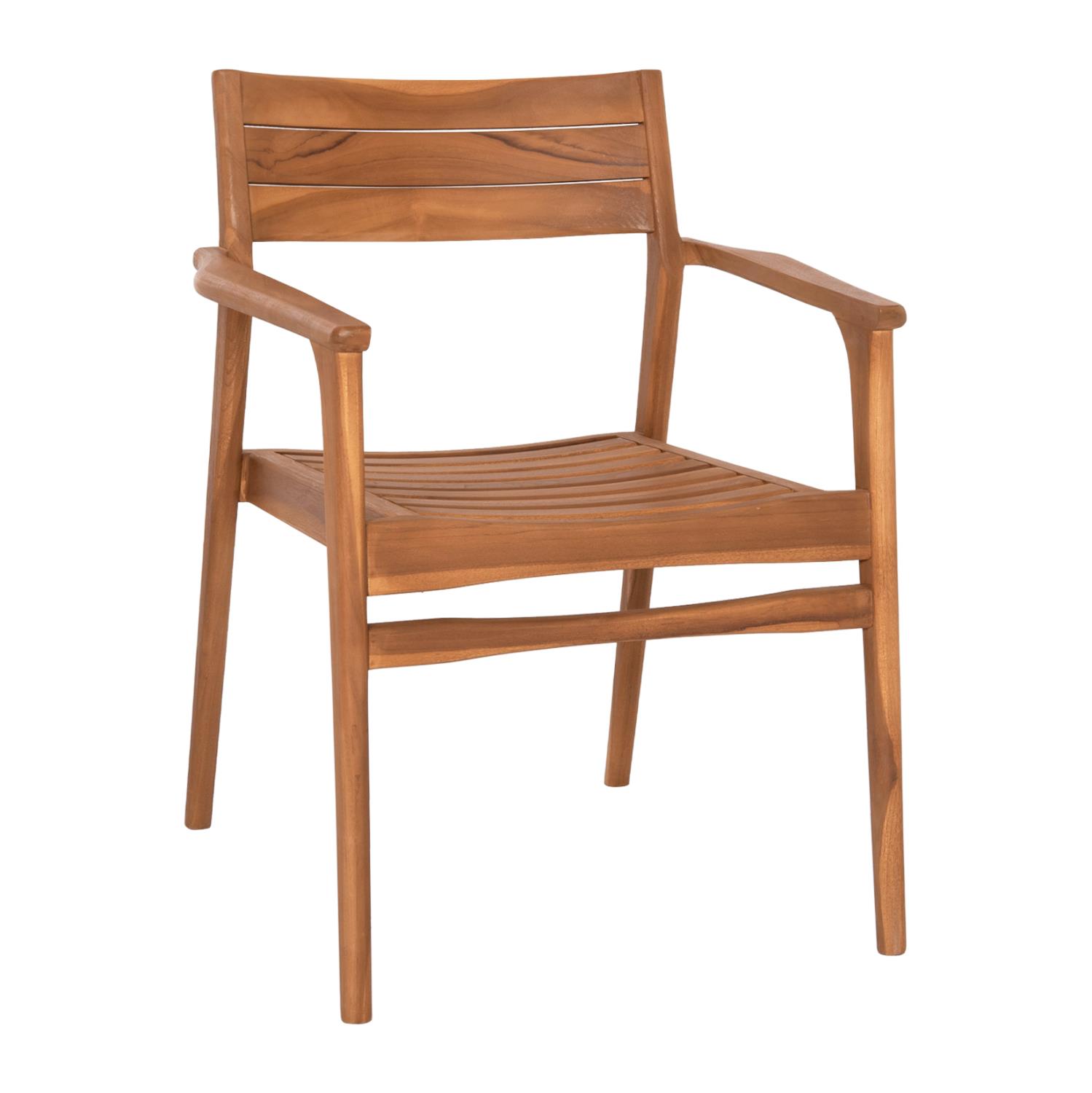Πολυθρόνα BOZZY Μασίφ Ξύλο Teak Φυσικό 58x61x80,5Υεκ.