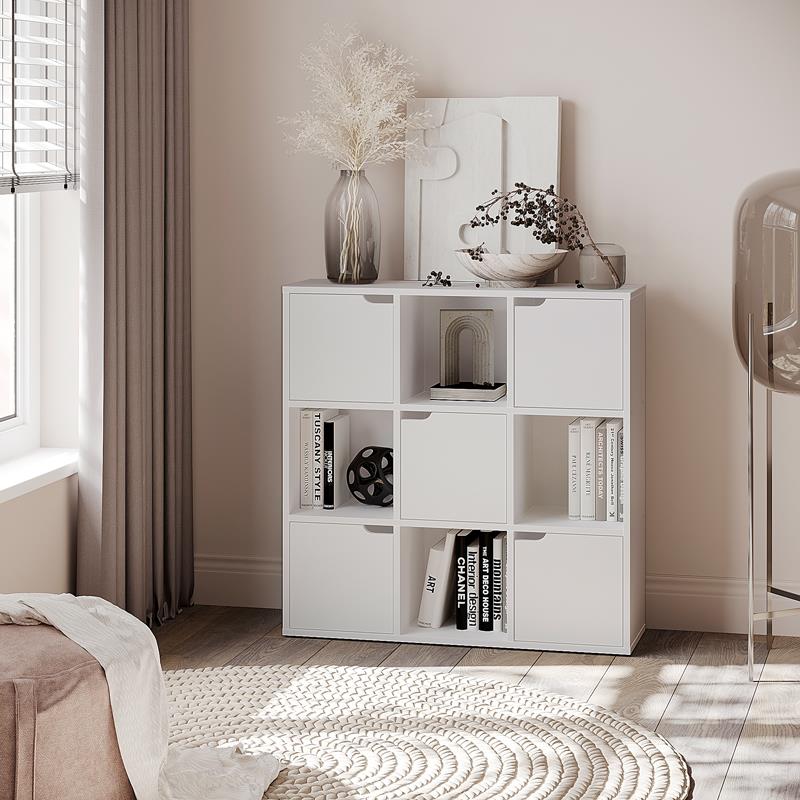 Βιβλιοθήκη Bookel σε λευκή απόχρωση 88.5x27.5x89.3εκ