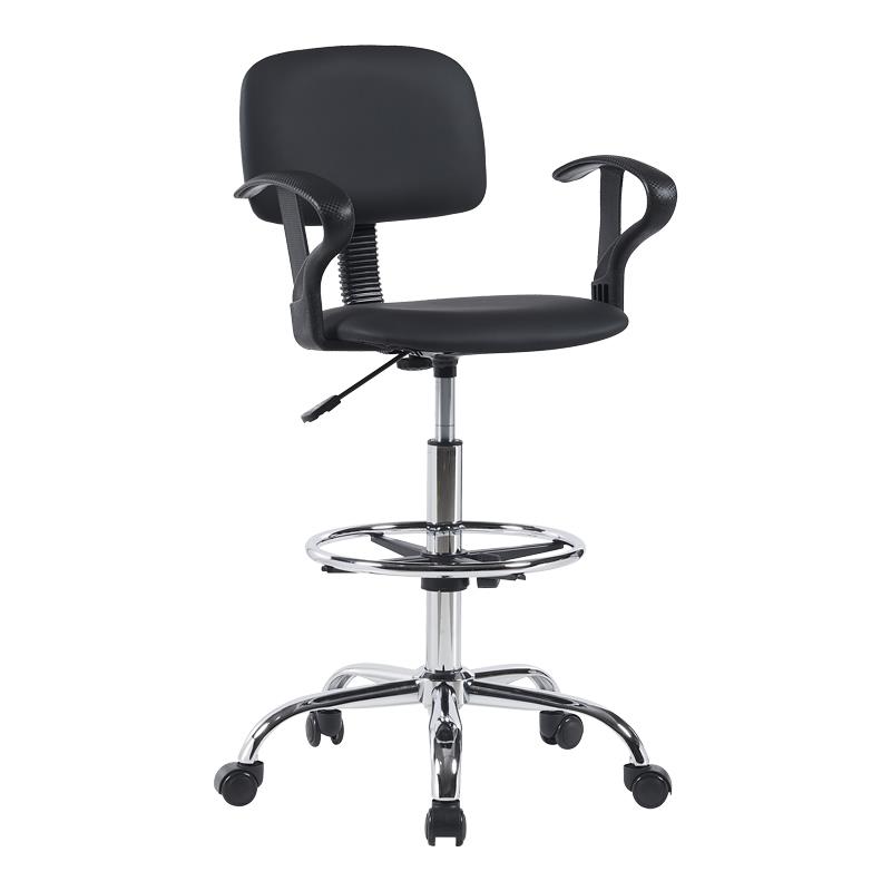 Καρέκλα ρεσεψιόν Icina Ι pu σε μαύρη απόχρωση 58x54x102-123εκ