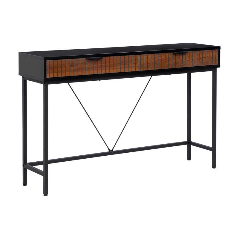 Κονσόλα FL2405 Fylliana Μαύρο - Grey Oak 120x30x76 εκ.