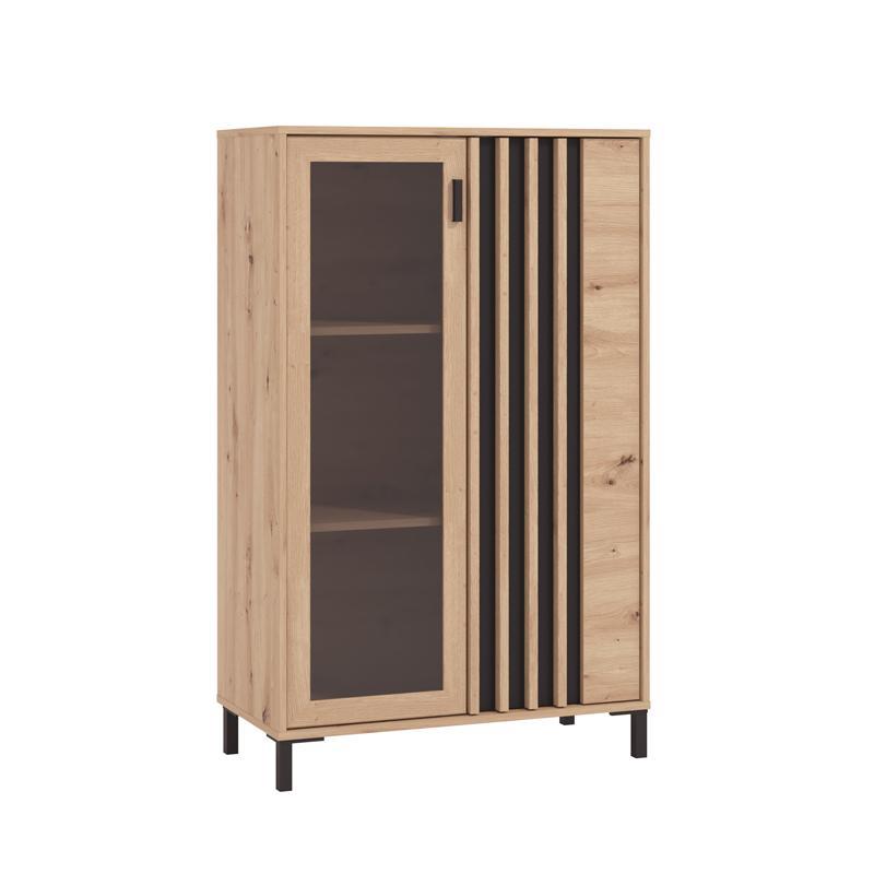 Βιτρίνα Laval 2K VS1 Artisan Oak - Μαύρο 80x40x129 εκ.