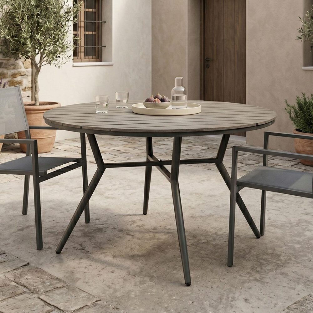 Τραπέζι Appa αλουμίνιο - polywood ανθρακί Φ120x74 εκ. Τραπέζι Appa αλουμίνιο - polywood ανθρακί Φ120x74 εκ.