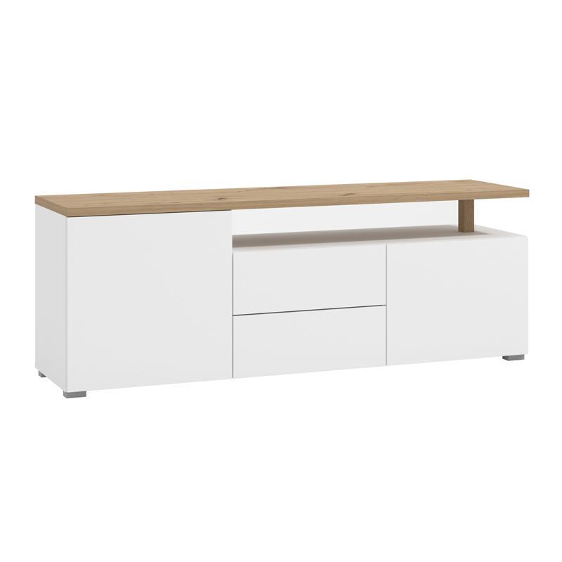 Έπιπλο τηλεόρασης ATERNO 154 3K2F2V Λευκό - Artisan Oak 154x40x56εκ. Έπιπλο τηλεόρασης ATERNO 154 3K2F2V Λευκό - Artisan Oak 154x40x56εκ.