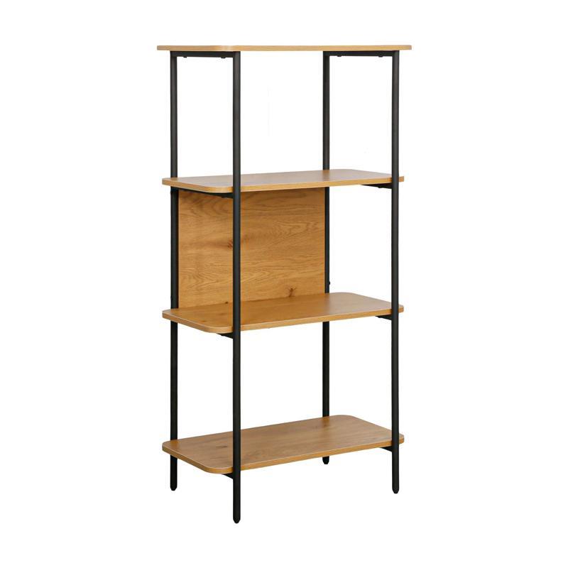 Βιβλιοθήκη - Ραφιέρα Μεταλλική FL2504 Fylliana Black-Oak χρώμα 60x36x122εκ Βιβλιοθήκη - Ραφιέρα Μεταλλική FL2504 Fylliana Black-Oak χρώμα 60x36x122εκ