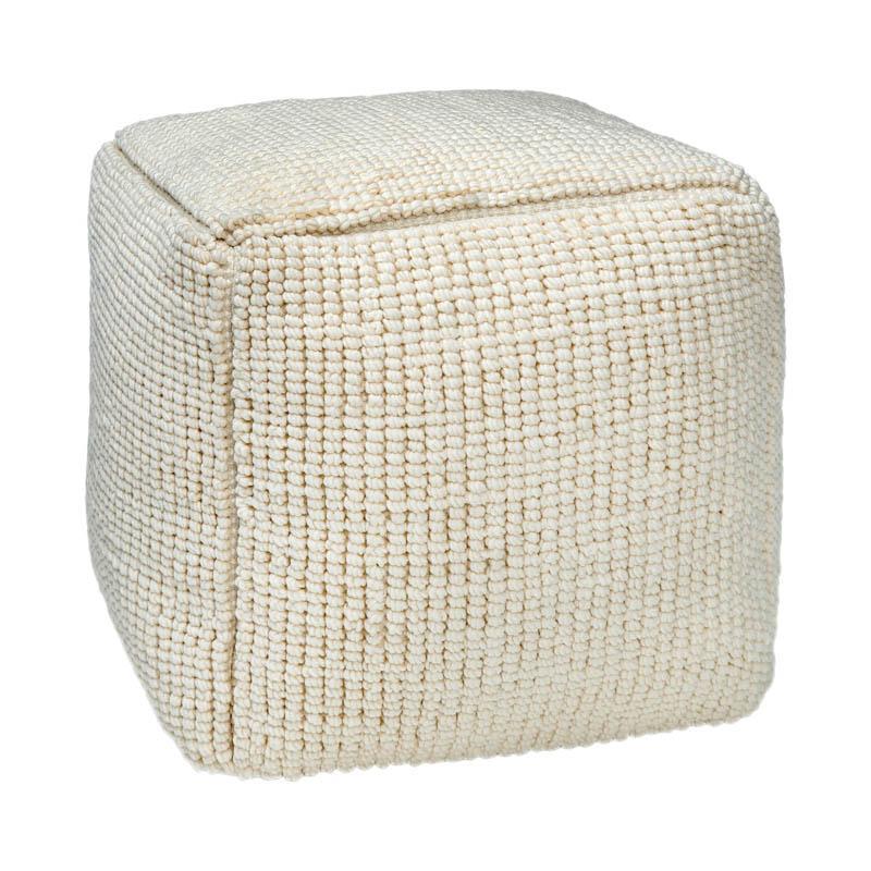 Πούφ Σκαμπό FL822 Fylliana Τετράγωνο Ivory 45x45x45εκ.