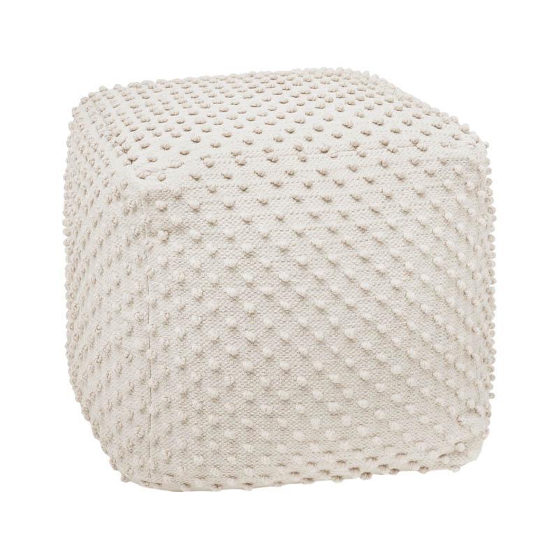 Πούφ Σκαμπό FL481 Fylliana Τετράγωνο Ivory 45x45x45εκ.