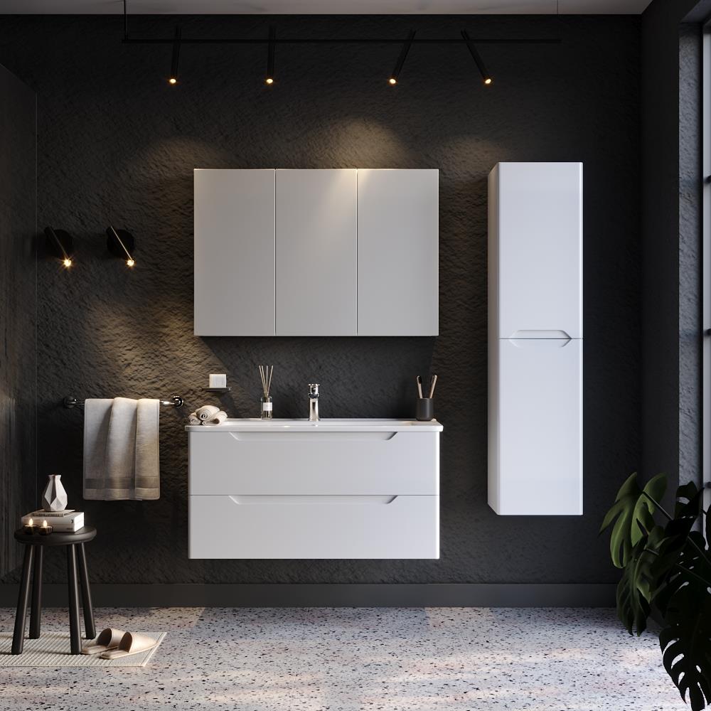 Σετ μπάνιου PERLA 100 MDF Λευκό