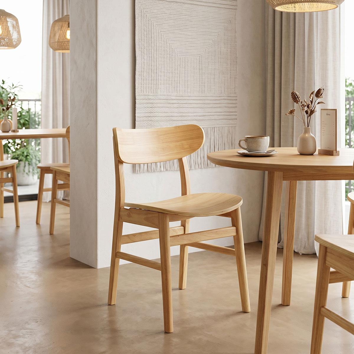 Καρέκλα Lumnia rubberwood σε φυσική απόχρωση 46x50x76εκ Καρέκλα Lumnia rubberwood σε φυσική απόχρωση 46x50x76εκ