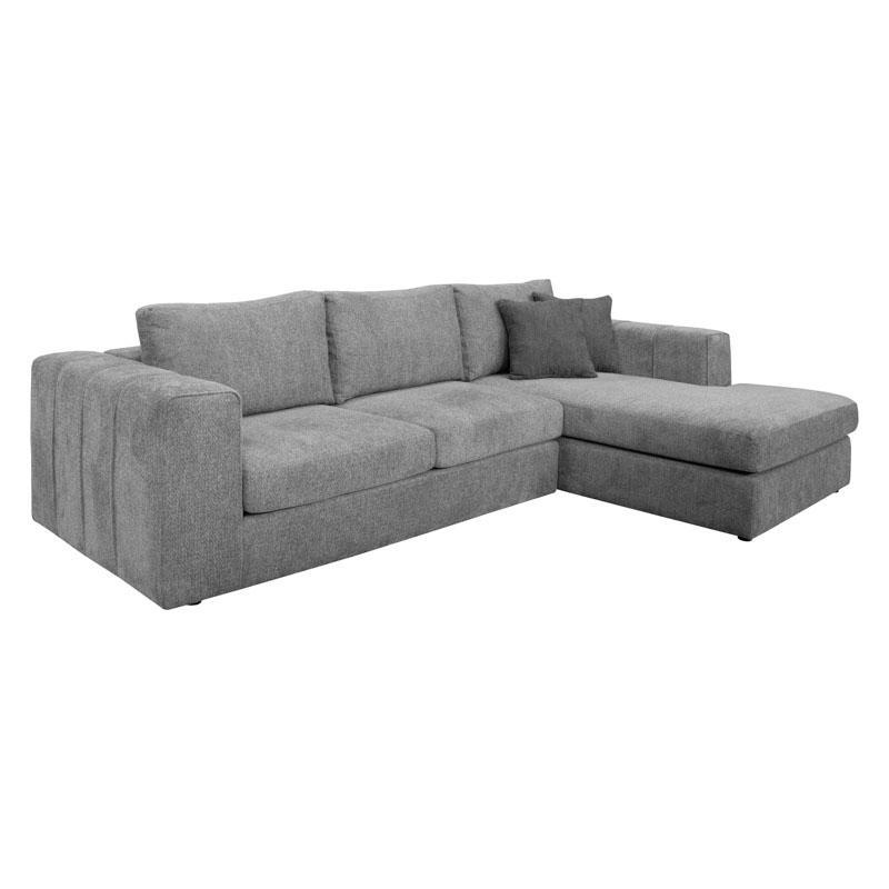 Γωνιακός Καναπές Mondiva Δεξιά γωνία Γκρί χρώμα 280x180x83εκ Γωνιακός Καναπές Mondiva Δεξιά γωνία Γκρί χρώμα 280x180x83εκ