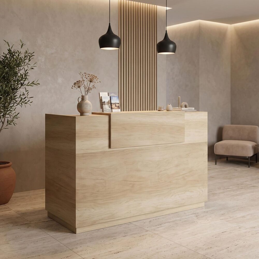Γραφείο reception Lotus σε χρώμα φυσικό 200x70x110εκ