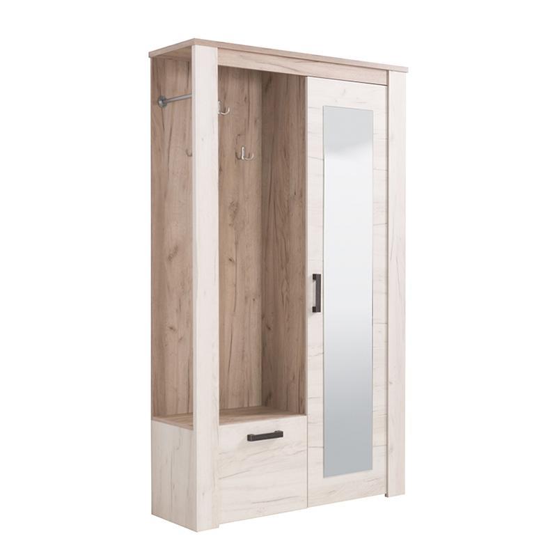 Έπιπλο Χολ Kent PS Γκρί Δρύς - Λευκός Δρύς 114x36,5x195 εκ. Έπιπλο Χολ Kent PS Γκρί Δρύς - Λευκός Δρύς 114x36,5x195 εκ.