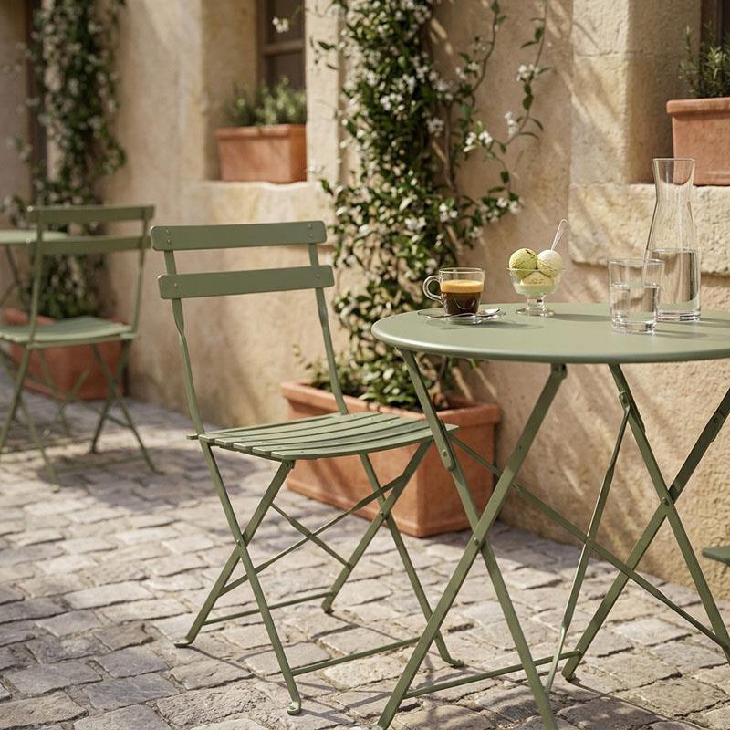 Καρέκλα Bistro μεταλλική αναδιπλούμενη σε λαδί απόχρωση 42x46x82εκ Καρέκλα Bistro μεταλλική αναδιπλούμενη σε λαδί απόχρωση 42x46x82εκ