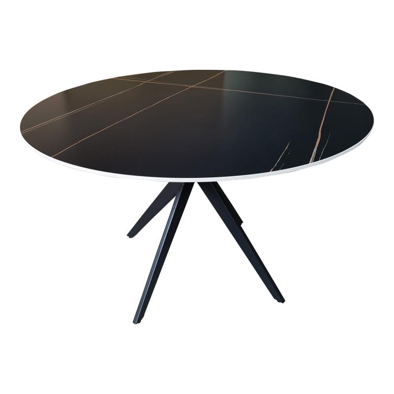 Τραπέζι Orbital sintered stone μαύρη όψη μαρμάρου με μαύρα μεταλλικά πόδια Φ120x76εκ Τραπέζι Orbital sintered stone μαύρη όψη μαρμάρου με μαύρα μεταλλικά πόδια Φ120x76εκ