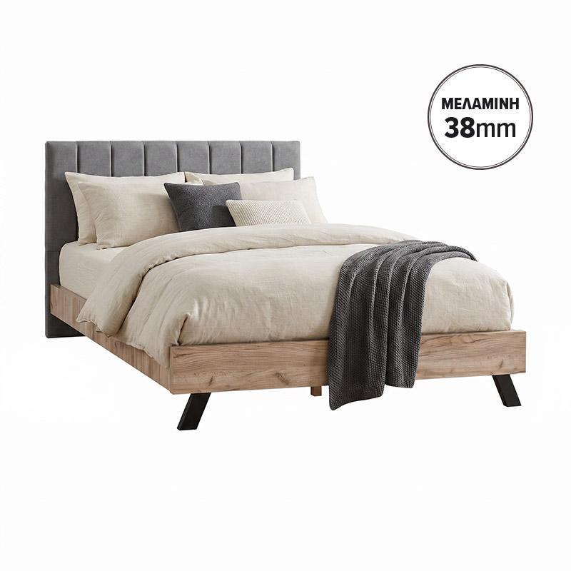 Κρεβάτι Oslo Fylliana Διπλό Ανθρακί χρώμα 160x200εκ.
