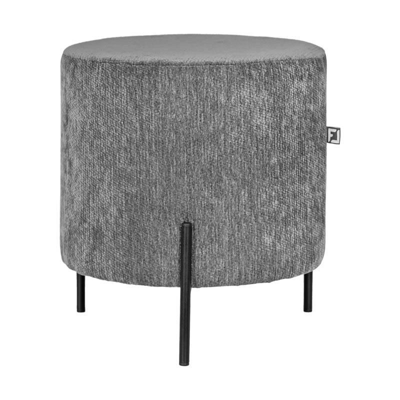 Σκαμπό Στρόγγυλο New Lux Fylliana Γκρί χρώμα 33x33x38εκ