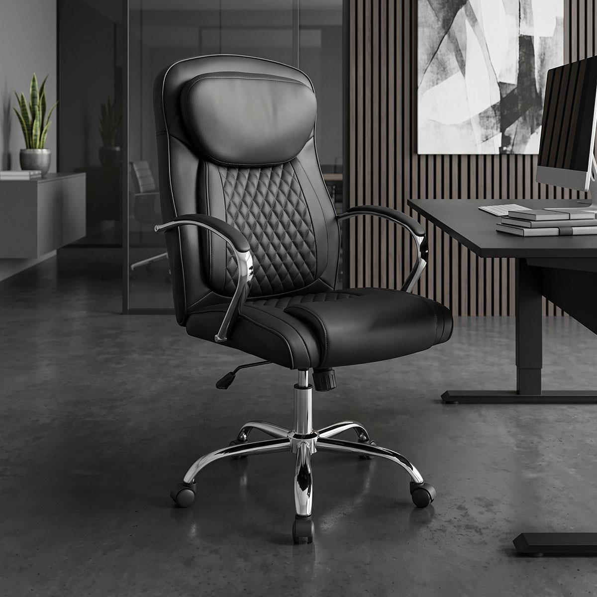 Καρέκλα γραφείου διευθυντή Quilted pu μαύρο 62x70x116εκ Καρέκλα γραφείου διευθυντή Quilted pu μαύρο 62x70x116εκ
