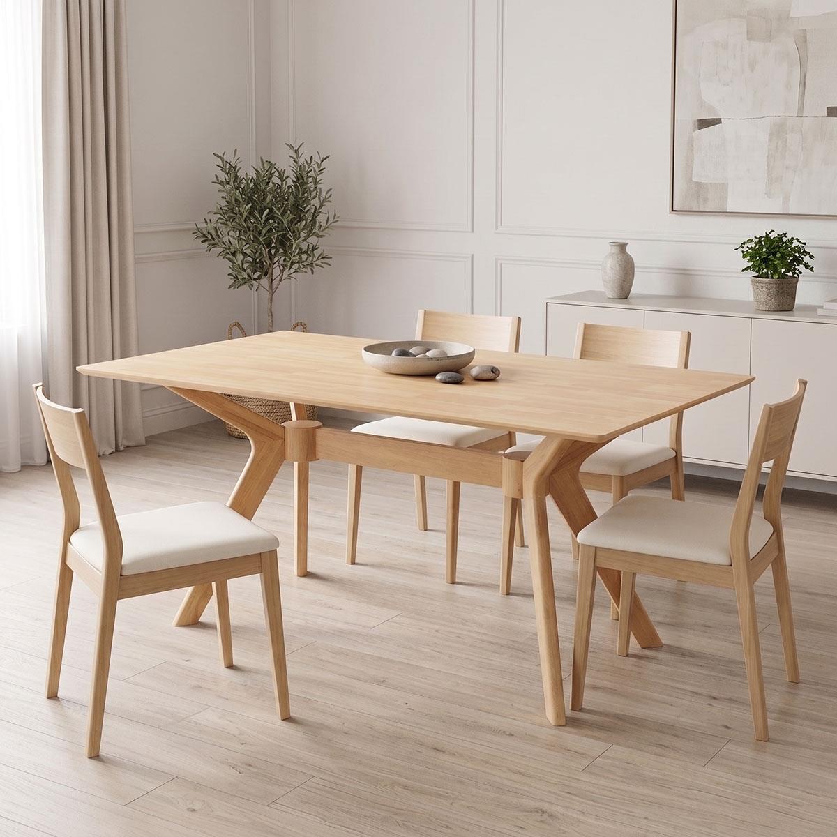 Τραπέζι Raffles rubberwood με mdf σε φυσική απόχρωση 150x90x76εκ Τραπέζι Raffles rubberwood με mdf σε φυσική απόχρωση 150x90x76εκ