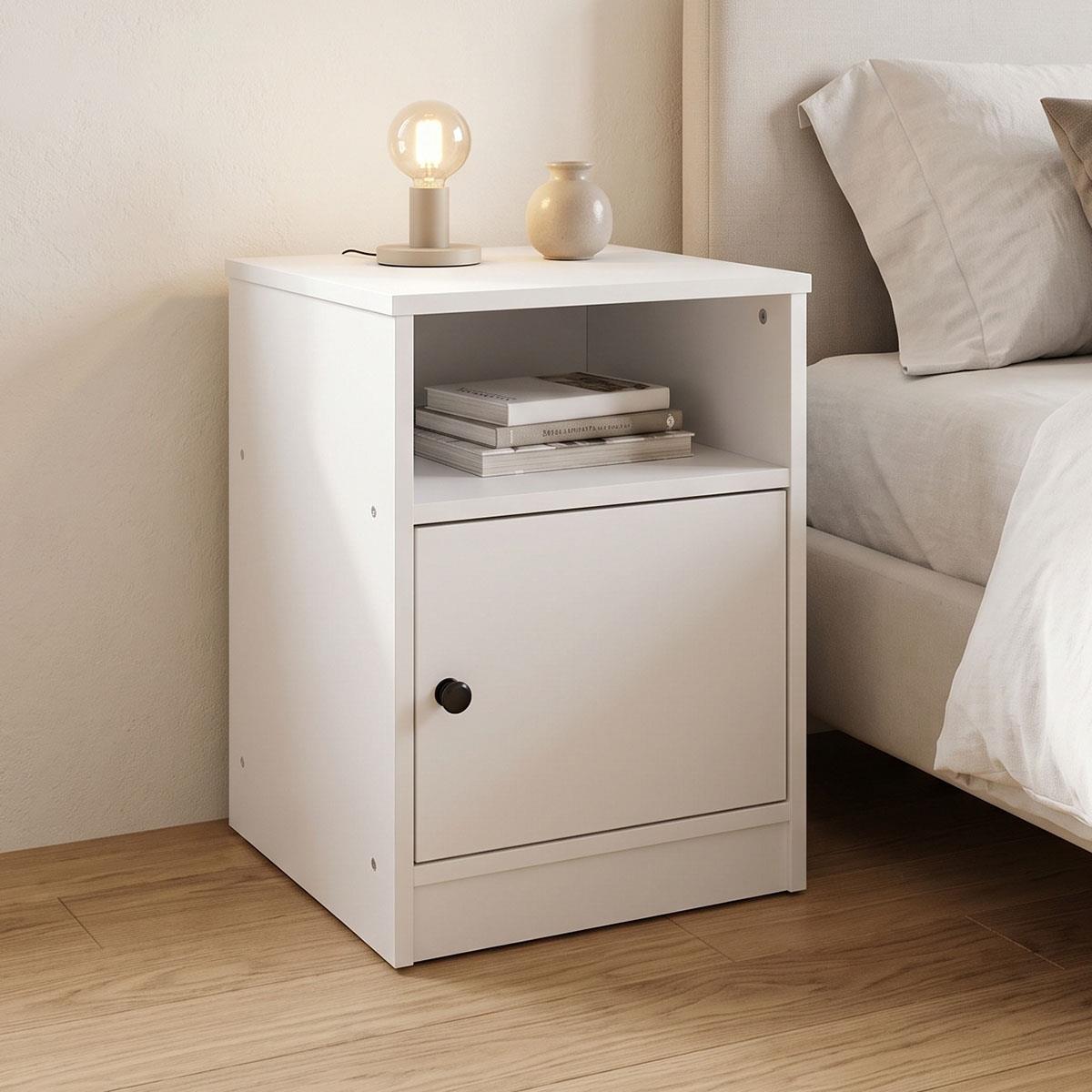 Κομοδίνο Lenea λευκό 40x40x50εκ