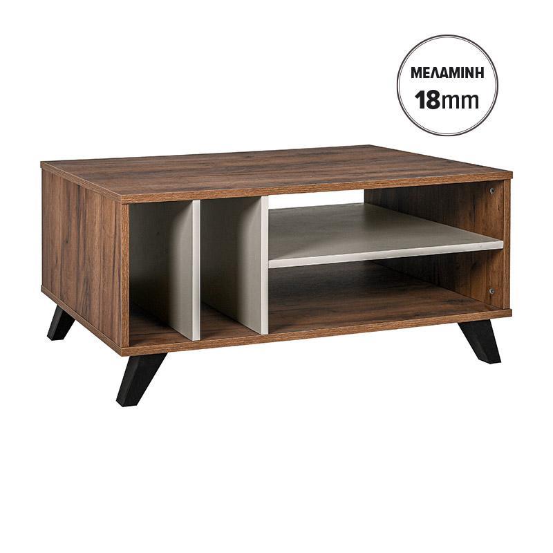 Τραπεζάκι σαλονιού Miami Fylliana Καφέ σκούρο με Cashmere 100x64x45εκ.