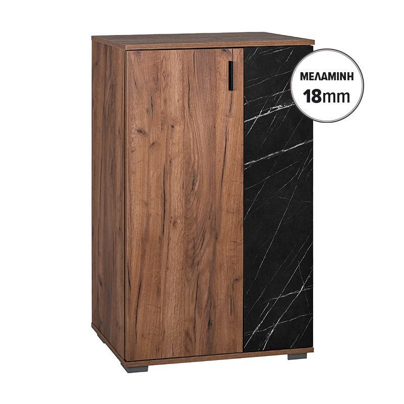 Παπουτσοθήκη Valenor Fylliana σε Καφέ - Μαύρο Μάρμαρο 69x34x120εκ