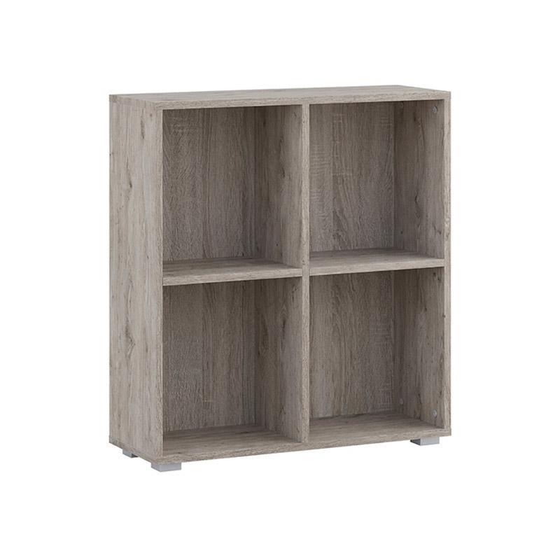 Βιβλιοθήκη - Ραφιέρα Smart 4P Fylliana Grey Oak χρώμα 74x25x76εκ