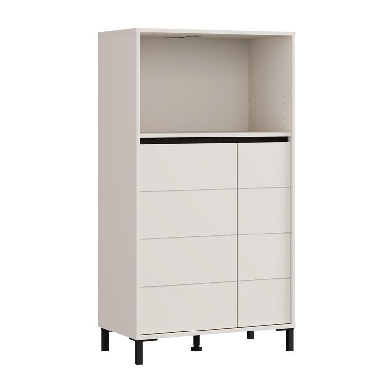 Βιτρίνα Marron 2K2V POP 135 Cashmere - Μαύρο Ματ 74x40x135εκ.