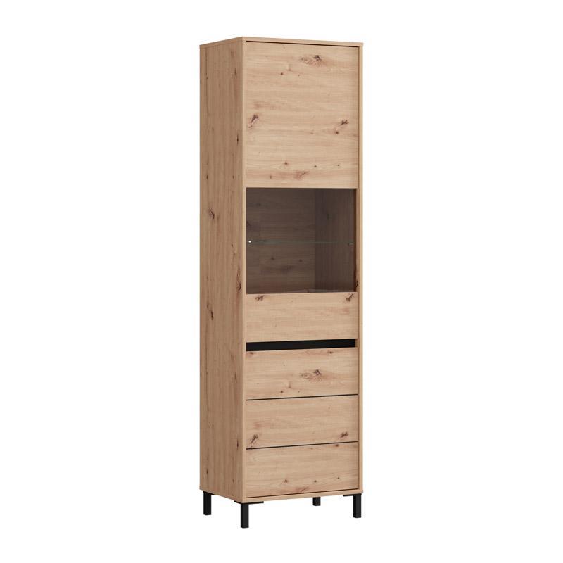 Βιτρίνα Marron 1K VS1 193 Artisan - Μαύρο Ματ 55x40x193εκ. Βιτρίνα Marron 1K VS1 193 Artisan - Μαύρο Ματ 55x40x193εκ.