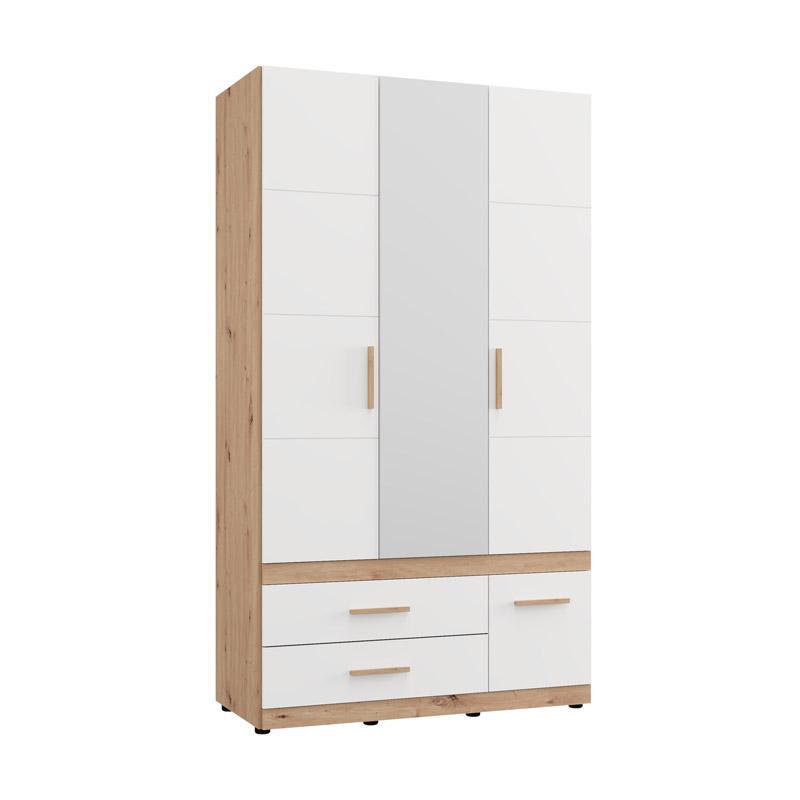 Ντουλάπα Τρίφυλλη DILLON 3K3F1O Artisan Oak - Λευκό 117x52x208εκ Ντουλάπα Τρίφυλλη DILLON 3K3F1O Artisan Oak - Λευκό 117x52x208εκ