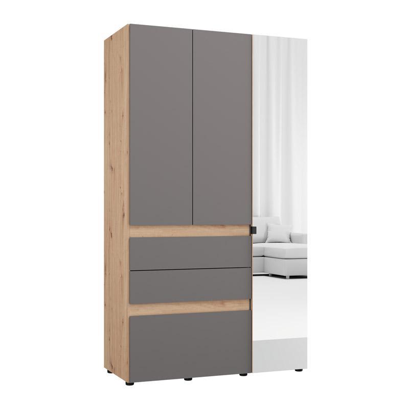 Ντουλάπα Τρίφυλλη Arderin 3K3F1O Artisan Oak - Γκρί Γραφίτης 117x52x208εκ Ντουλάπα Τρίφυλλη Arderin 3K3F1O Artisan Oak - Γκρί Γραφίτης 117x52x208εκ