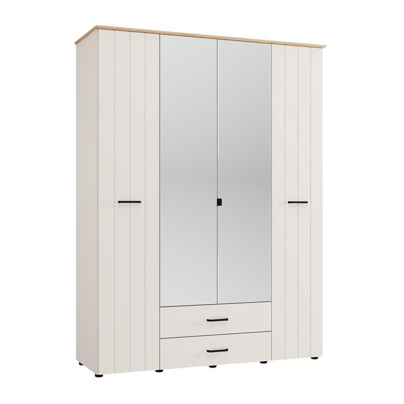 Ντουλάπα LAMBETH 4K2F2O Τετράφύλλη με Καθρέφτη Cashmere - Artisan Oak χρώμα 158x54x208εκ Ντουλάπα LAMBETH 4K2F2O Τετράφύλλη με Καθρέφτη Cashmere - Artisan Oak χρώμα 158x54x208εκ