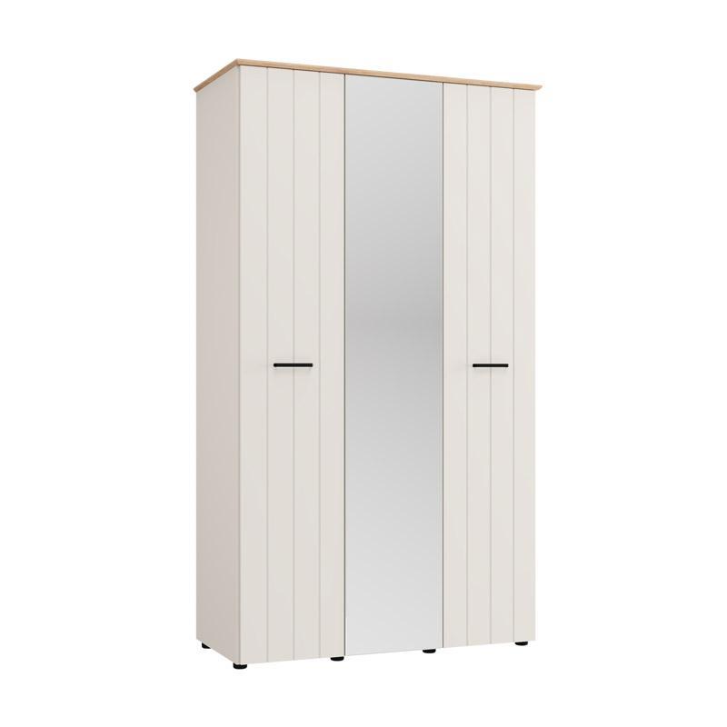 Ντουλάπα LAMBETH 3K1O Τρίφυλλη με Καθρέφτη σε Cashmere - Artisan Oak 120x54x208εκ.