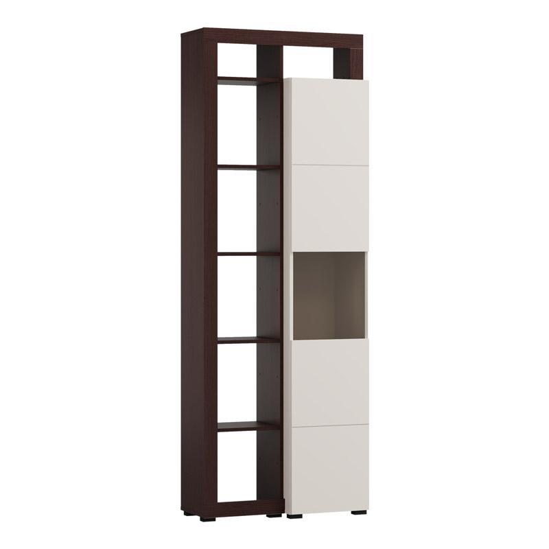 Βιτρίνα ARGYLL 1K VS1 OP 215 Cashmere με Dark Tailor Oak χρώμα 77x35x215εκ
