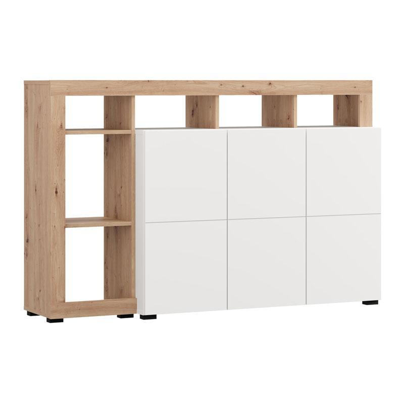 Μπουφές ARGYLL 154 3K3V OP Λευκό με Artisan Oak χρώμα 155x40x100εκ Μπουφές ARGYLL 154 3K3V OP Λευκό με Artisan Oak χρώμα 155x40x100εκ